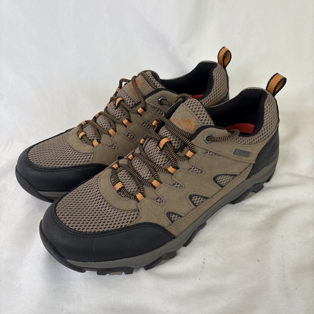 Ozark Trail Men's Waterproof Hiking Shoes 13 Leather Brown Lightweight Gorpcore